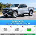 in-Channel Rain Guards for Ford F150 SuperCrew 2015 2016 2017 2018 2019 2020,Window Visors Vent Deflectors, Smoke Tinted, Wind & Rain Protection, Car Wash Safe – 4PCS