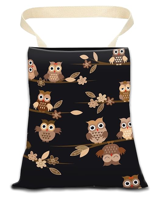 Car Trash Can, Durable Hanging Car Trash Garbage Bag, Cute Automotive Garbage Cans Organizer, Cute Brown Cartoon Owls