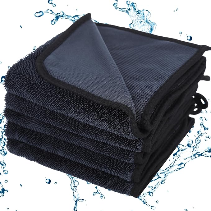 Shiny Wipes Shower Cleaning Cloth - 5 Pack 16 x 24 inch Ultra Absorbent Car Drying Towel, Shiny Wipes Drying Towel Microfiber Cleaning Cloth for Car, Bath & Househood