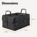 Trunk Organizer for Car, Multi-Compartment Car Storage, Foldable, 13.5 Gallon, Black