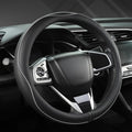 Microfiber Leather Car Steering Wheel Cover for Honda Accord Civic CR-V HR-V Pilot Fit Passport Odyssey,Sport Style,14.5-15 inch (Black+Gray Line-Standrad Size)