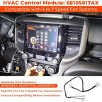 for 2013-2018 Ram 8.4 Radio Conversion ADD ON Harness 4 Speed Fan HVAC to 7 Speed