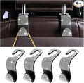 Zpana 4PCS Bling Car Seat Headrest Hooks, Vehicle Back Seat Purse Handbag Hanging Holder with Crystal Rhinestone, Diamond Storage Organizer Hook, Universal Automotive Accessories (Black/White)