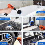 8 Pcs Drill Brush Attachment Set, Power Cleaning Scrub Brush Kit with Extend Long Attachment, All Purpose Drill Scrub Brushes for Car, Grout, Floor, Tub, Bathroom and Kitchen (Blue)