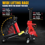 2 Ton Floor Jack with Jack Stands, Heavy Duty Steel Hydraulic Racing Floor Jack with Single Piston Quick Lift Pump, Hydraulic Trolley Service Car Jack, Red/Black