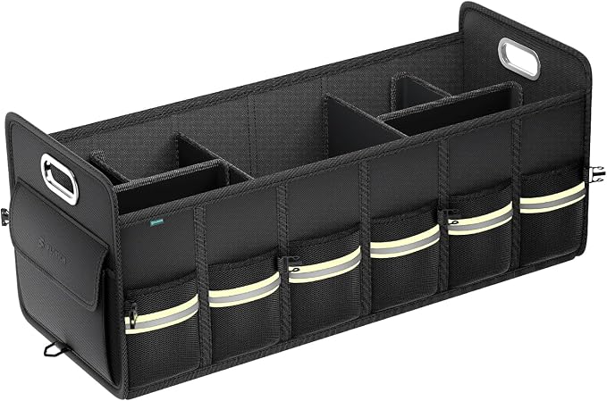 Update Trunk Organizer for Suv, Large Truck Organizer Back Seat Storage Premium, Collapsible Multi-Compartment Car Organizers and Storage Waterproof
