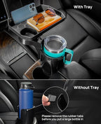 Car Cup Holder Expander, Automotive Cup Attachable Tray with 360° Rotation,Large Cup Holder Adapt Most Regular Cups with 18-40 oz, fit in 2.75-3.25 inch Car Holder