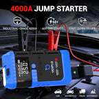 VEXPLO Jump Starter with Tire Inflator Portable Roadside Emergency Car Kit | 4000A Car Battery Jumper Start (9.0Gas/8LDiesel) 150PSI Auto-Off Tire Inflator 45W Fast Charger 8-in-1 Emergency Roadside Kit