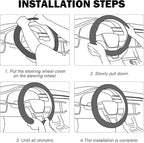 Treat People with Kindness Car Leather Steering Wheel Cover - 15-inch Universal Microfiber- Soft & Breathable & Silicone Anti Slip Auto Steering Wheel Wrap for Women