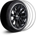 Automotive Alloy Wheel Rim Protector - Covering The Entire Rim of The Wheel hub - Strips for Curb Rash Prevention - Set of 4 Rim Protector Easy to Install(21'',Silver)