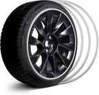 Automotive Alloy Wheel Rim Protector - Covering The Entire Rim of The Wheel hub - Strips for Curb Rash Prevention - Set of 4 Rim Protector Easy to Install(21'',Silver)