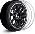 Automotive Alloy Wheel Rim Protector - Covering The Entire Rim of The Wheel hub - Strips for Curb Rash Prevention - Set of 4 Rim Protector Easy to Install(22'',Silver)