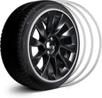 Automotive Alloy Wheel Rim Protector - Covering The Entire Rim of The Wheel hub - Strips for Curb Rash Prevention - Set of 4 Rim Protector Easy to Install(22'',Silver)