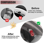 4 Pack Cute Mushrooms Tire Valve Caps, Glow in The Dark, Universal Fit for Cars, Motorcycles, Trucks, and Bicycles (Red)
