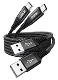 USB A to USB C Cable Fast Charging 10FT 2Pack, Long USB C Cable for Car, Durable Braided USB to USB Type C Cord iPhone USBC Charger for iPhone 17/16/15/Pro Max, Samsung Galaxy S23 and More-Black