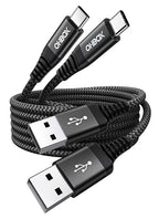 USB A to USB C Cable Fast Charging 10FT 2Pack, Long USB C Cable for Car, Durable Braided USB to USB Type C Cord iPhone USBC Charger for iPhone 17/16/15/Pro Max, Samsung Galaxy S23 and More-Black