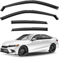 GrandWheel Window Deflectors Smoke Tinted in-Channel Side Window Vent Visor Deflectors Rain Guards Compatible with Civic 2022-2026 Sedan - 4pcs. GW0850