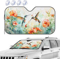 Windshield Sun Shade Hummingbird Flower Watercolor Front Window Sunshade Cover for Car Truck SUV Blocks UV Rays Automotive Visor Interior Protector 51 x 27.5 inch