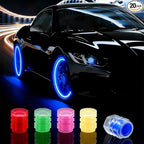 20 Pcs Glow in The Dark Tire Valve Caps Fluorescent Tire Valve Stem Caps, Cool Car Present for Universal Decoration Accessories for Car SUV Bicycle Motorcycles Trucks (Colorful)