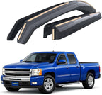 Goodyear Shatterproof in-Channel Window Deflectors for Chevrolet (Chevy) Silverado 1500 2007-2013 Crew Cab, Rain Guards, Window Visors for Cars, Vent Deflector, Car Accessories, 4 pcs - GY008405