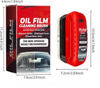 Automotive Oil Film Cleaning Brush with Sprayer，Reusable Glass Oil Film Remover for Car Windows & Windshields，Antifog & Rainproof Glass Cleaning Board 4 FL OZ