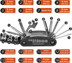 Bike Multitool Lightweight 16-in-1 MTB Bicycle Multitool Compact Portable Bike Repair Tool Kit With Allen Wrench, Tire Levers-1 Pack