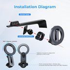 Phone Mount for MagSafe for Lexus RX RX350 RX350h RX500h Hybrid 2023 2024 2025 2026 Accessories 14-inch Screen Adjustable Magnetic Carbon Fiber Pattern Phone Holder for iPhone Samsung