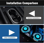 2PCS LED Car Cup Holder Lights, Car Coasters for Cup Holders 7 Colors Changing USB Charging Mat Waterproof Cup Pad, Car Gifts for Men & Women