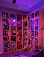 Car LED Ambient Light Solar Powered Heart Neon Light Car Led Lights Interior for Outdoor/Interior Car/Room Pink
