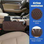 Car Seat Side Pocket Organizer, PU Leather Water-Resistant Car Console Storage Bag, Multifunctional Auto Interior Door Tray Pouch Organizer Accessories for Phone Keys Sunglasses (Brown)