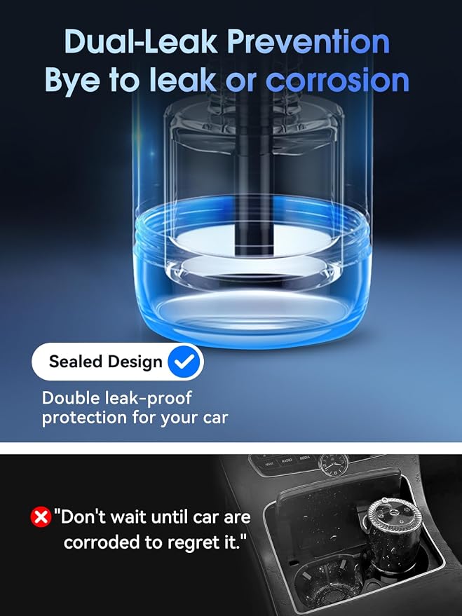 Ceeniu Smart Car Air Fresheners, New Smell Experience By Ultrasonic Mist, Auto On/Off, Powerful Built-in Battery, Natural Fragrance, Adjustable Car freshener, Cologne Scent
