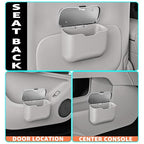 Car Trash Can, Waterproof Multi‑Functional Auto Trash Bin for Door/Console/Seat Back, Universal Vehicle Garbage Can for Car/Truck/SUV Drivers (Gray)