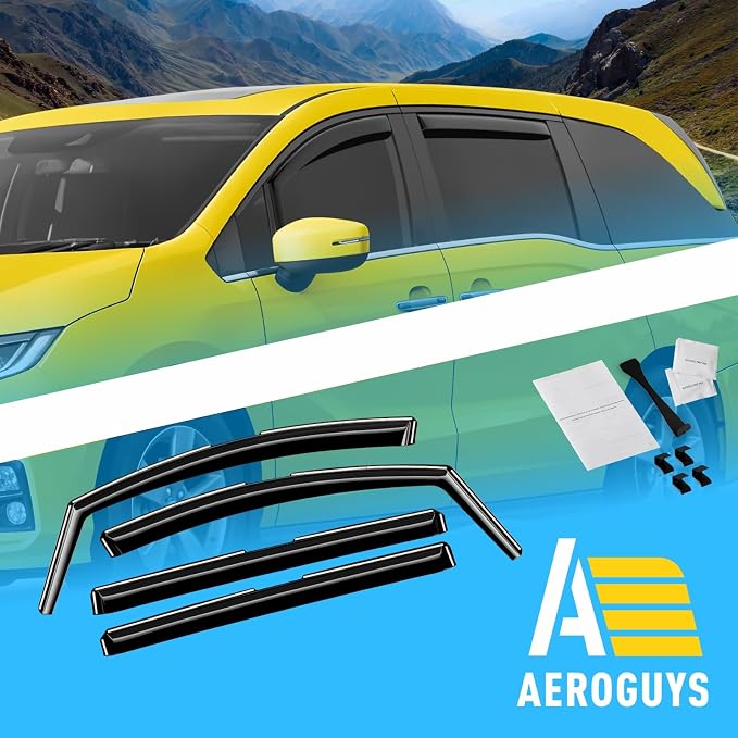 Extra Durable Window Deflectors in-Channel Window Visors Rain Guards Fit for Honda Odyssey 2018-2026, Sun Visors, Wind Vent for Shades, Exterior Car Accessories - 4pcs. AG0765