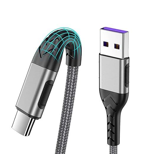 USB C Charger Cable, 2Pack 6ft Fast Charging 6Ft USB Type C Cord Cable, 6 Foot Type C Charger Premium Nylon Braided USB Cable Compatible with iPhone 15 Pro/Plust/Max-Silver