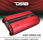 SXE-3000.4D/RD Car Amplifier Stereo Full-Range Class D 4-Channel 200x4 RMS @4 OHM 3000 Watts - Powerful and Compact Amp for Speakers in Car Audio System