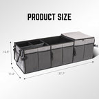 Trunk Organizer for Car, 90L Large Capacity Foldable Trunk Organizer, Multi Compartment Car Trunk Organizer for Women Men, Grey, TOOLS-00421