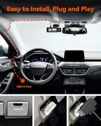 LED Screen OBD Hardwire Power Cable, 3 Gear Shifting,10ft USB-C, Low Voltage Protection for Parking Mode, Compatible with All Dash cams