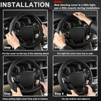Microfiber Leather Steering Wheel Cover for Honda Accord,Civic,CR-V,HR-V,Pilot(Diamond-Pattern-Black-Standard Size)