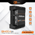QS400.4 2 Ohm Mini Compact 4 Channel Car Audio Amplifier 4 x 100 Watts RMS at 2 Ohm - 400 Watt Amp Stereo 12 Volts Amp Class D Full Range Bridgeable