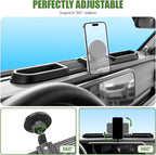 Magnetic Phone Mount Holder for 2024 2025 Jeep Wrangler JL JLU & Gladiator JT Magnet Dash Cell Phone Cradles Adjustable Phone Stand Accessories for 2024+ Jeep JL/JT(Not for 4XE/JK)