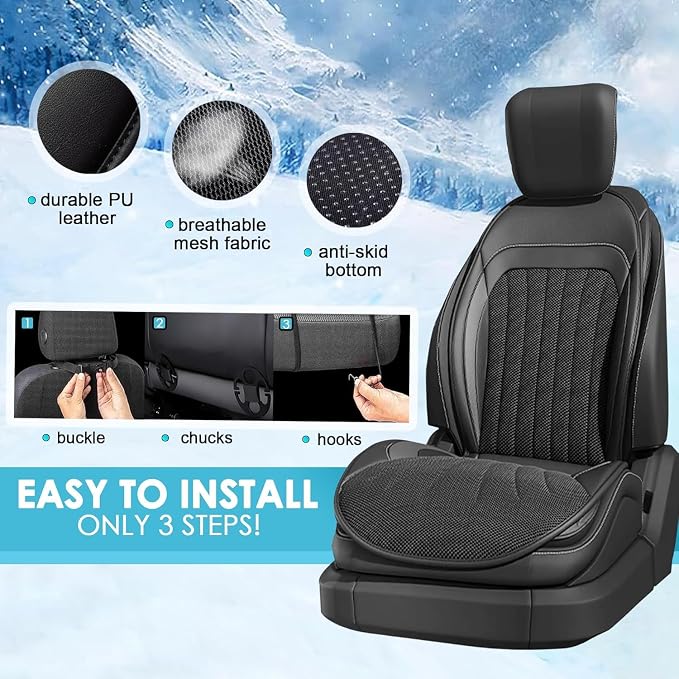 16 Fans 3 in 1 Cooling Massage Seat Covers for Cars,Cooling Comfortable Seat Cover, Universal Seat Cushion for Four Seasonsr&Massage (Black-1)