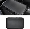 Leather Center Console Cushion Pad, 11.4"x7.4" Waterproof Armrest Seat Box Cover Fit for Most Cars, Vehicles, SUVs, Comfort, Car Interior Protection Accessories (Black/Carbon Fiber)