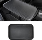 Leather Center Console Cushion Pad, 11.4"x7.4" Waterproof Armrest Seat Box Cover Fit for Most Cars, Vehicles, SUVs, Comfort, Car Interior Protection Accessories (Black/Carbon Fiber)