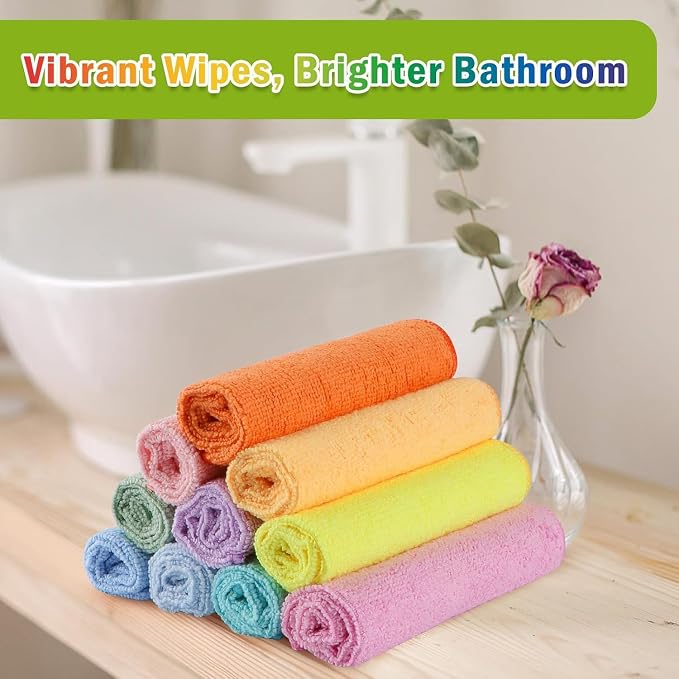 AIDEA Microfiber Cleaning Cloth, 50PK, Cleaning Rags, 11.5"×11.5" | Lint Free Cloth, Microfiber Towels for Cars, Kitchen Cloth, Dusting Cloth for Home, Window, Cleaning Supplies