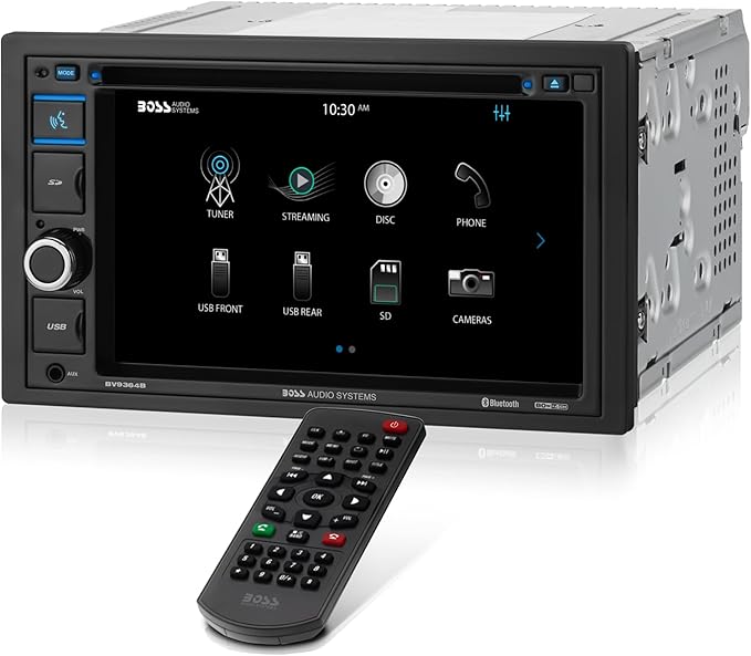 BV9364B Car Stereo DVD Player - Double Din, Bluetooth Audio/Hands-Free Calling, 6.2 Inch Touchscreen LCD Monitor, MP3 Player, CD, DVD, USB Port, SD, AUX Input, AM/FM Radio Receiver