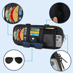 Car Visor Sunshade Extender,Window Shade,Upgraded Version Leather Multi-Pocket Storage Bag for Car/SUV/Truck with 13CD Holders,Sunglass Clip,Card Holder,Anti-Glare Sun Blocker for Driver