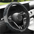 Car Steering Wheel Cover, 15 Inches Non-Slip Leather Steering Wheel Protector, Universal Soft Cover Mats for Car Truck SUV, Interior Car Accessories (Gray)
