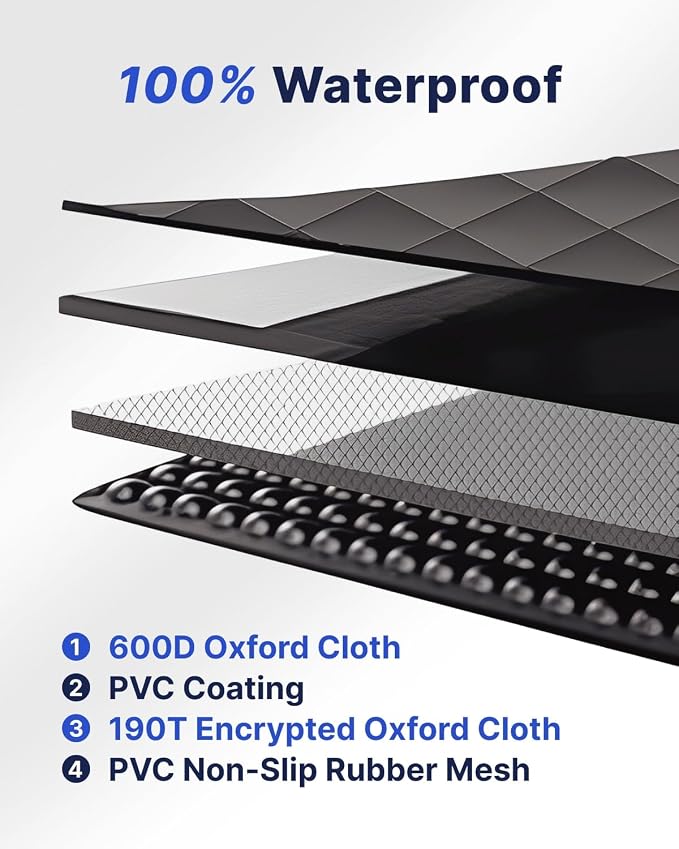 Dog Car Seat Cover for Back Seat, 600D Heavy Duty Waterproof & Scratch-Resistant for Car with Side Flap, Pet Back Seat Covers for Car with Seatbelt Black.