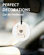 Funky Leopard Print Orange Car Air Freshener 4 Pcs, Cheetah Lucky 8 Ball Ace Card Round Hanging Air Freshener for Cars Closet Drawer Books, Girly Y2k Car Accessories Mirror Decor for Women
