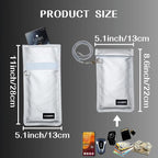 Faraday Bags for Phone - Farady Pouch Key Fob Protector w/Lanyard, RFID Signal Blocker for Car Keys Anti-Theft, Cell Phone Signal Blocking Bag Anti-Hacking, Fire-Resistant, 2 Pack, Silver